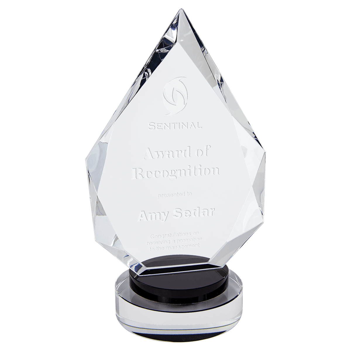 Diamond Crystal Award on Round Base