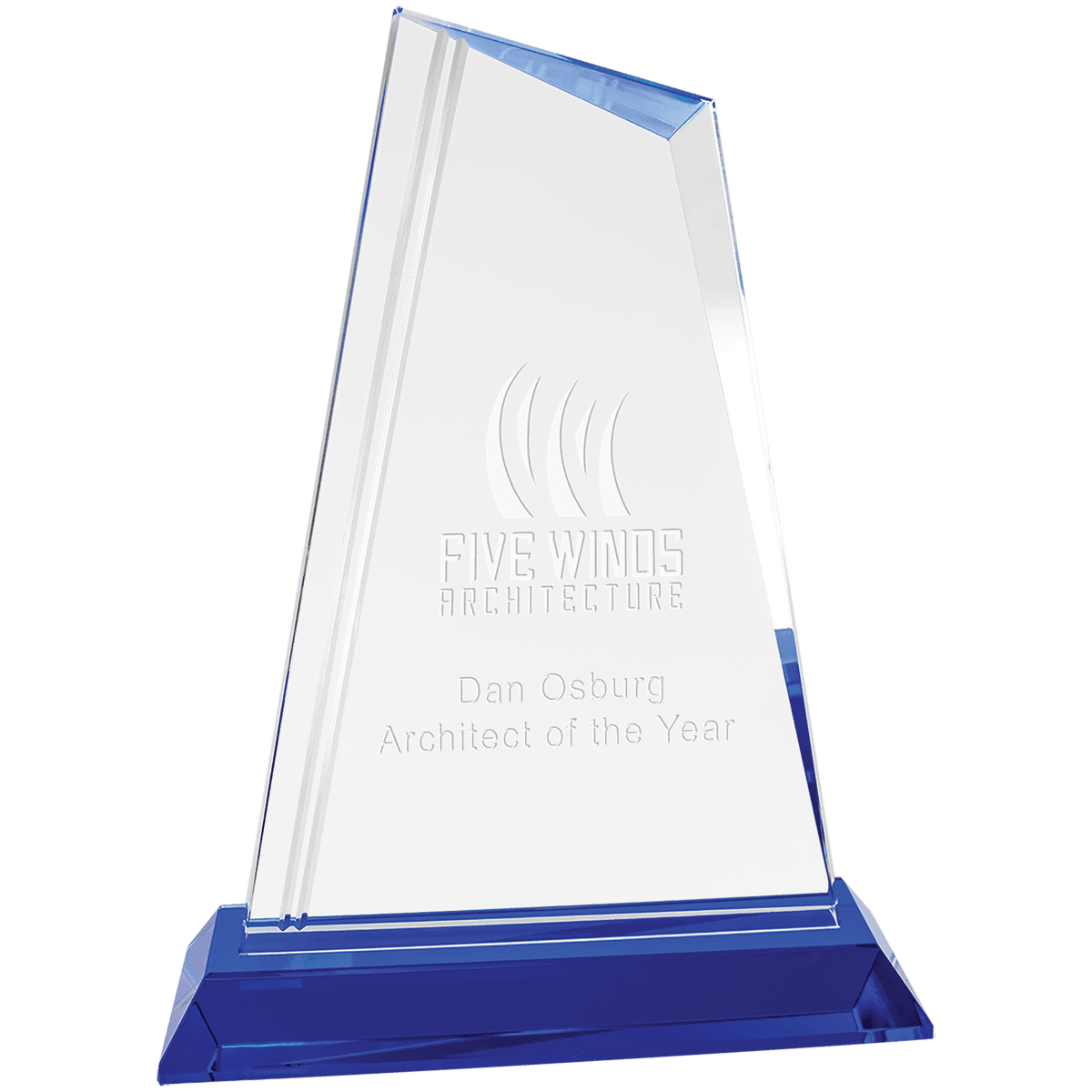 Crystal Peak Award with Blue Base — 9"