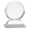 Round Facet Crystal on Clear Pedestal Base