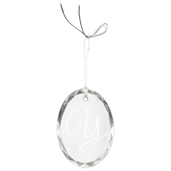 3" Crystal Faceted Oval Ornament