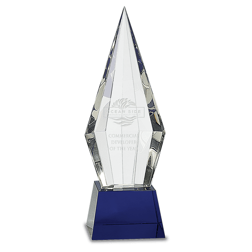 11" Obelisk Facet Crystal on Pedestal Base