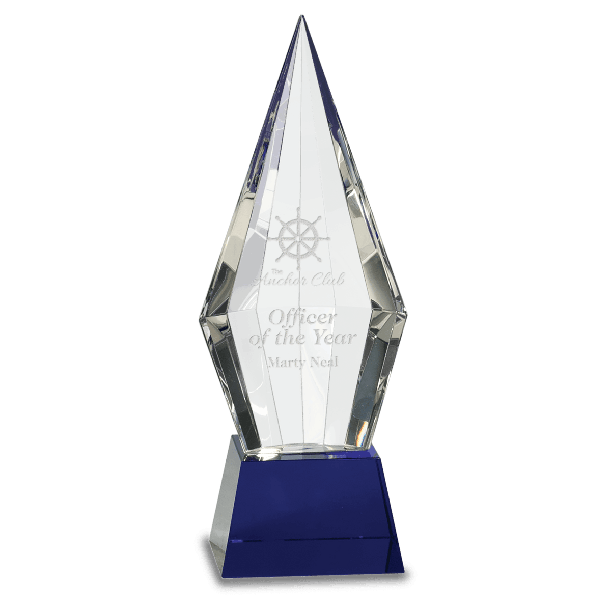 9 1/2" Obelisk Facet Crystal on Pedestal Base