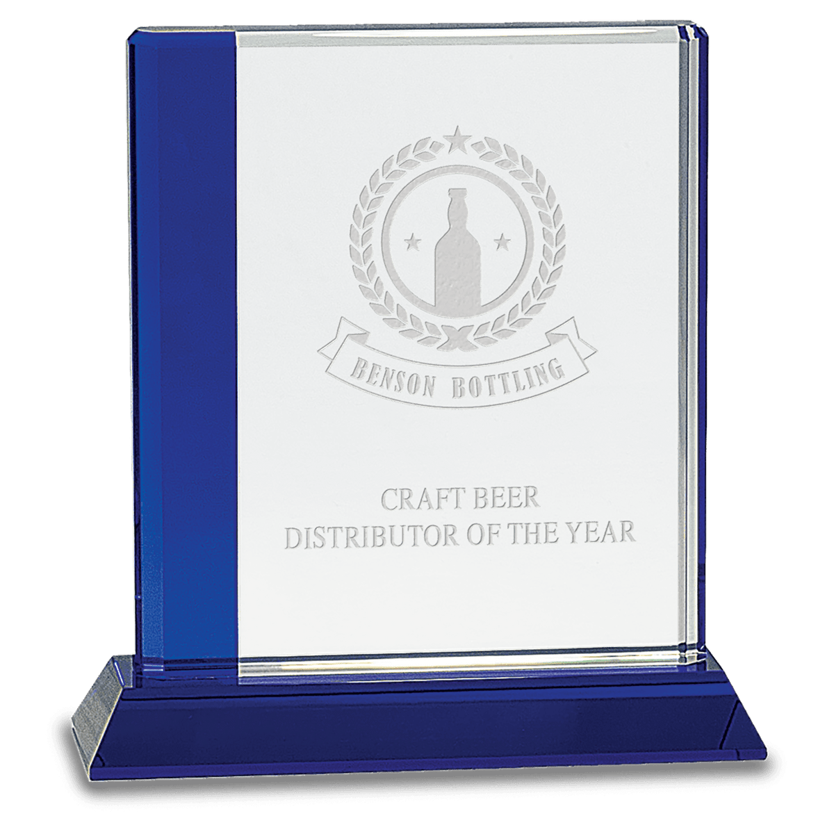 Crystal Rectangle Award with Decorative Edge and Base
