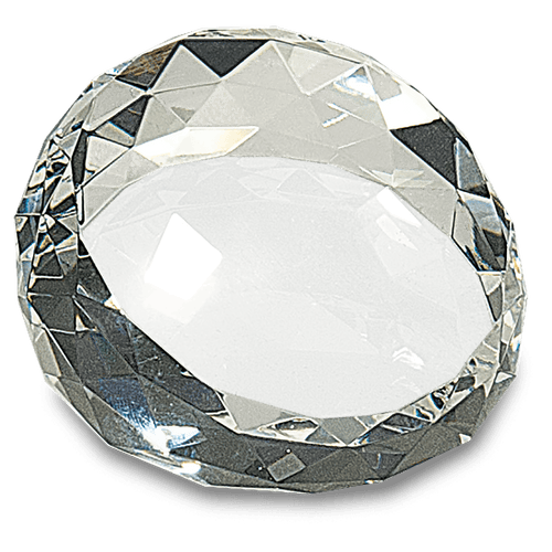 Clear Round Crystal Facet Paperweight