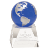 Blue Crystal Globe on Clear Base