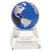 Blue Crystal Globe on Clear Base