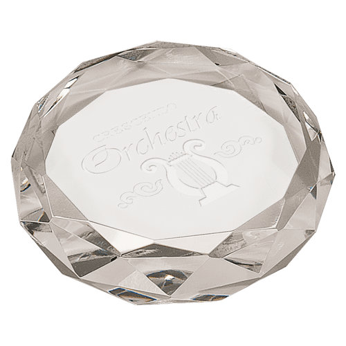 3" Clear Round Crystal Paperweight