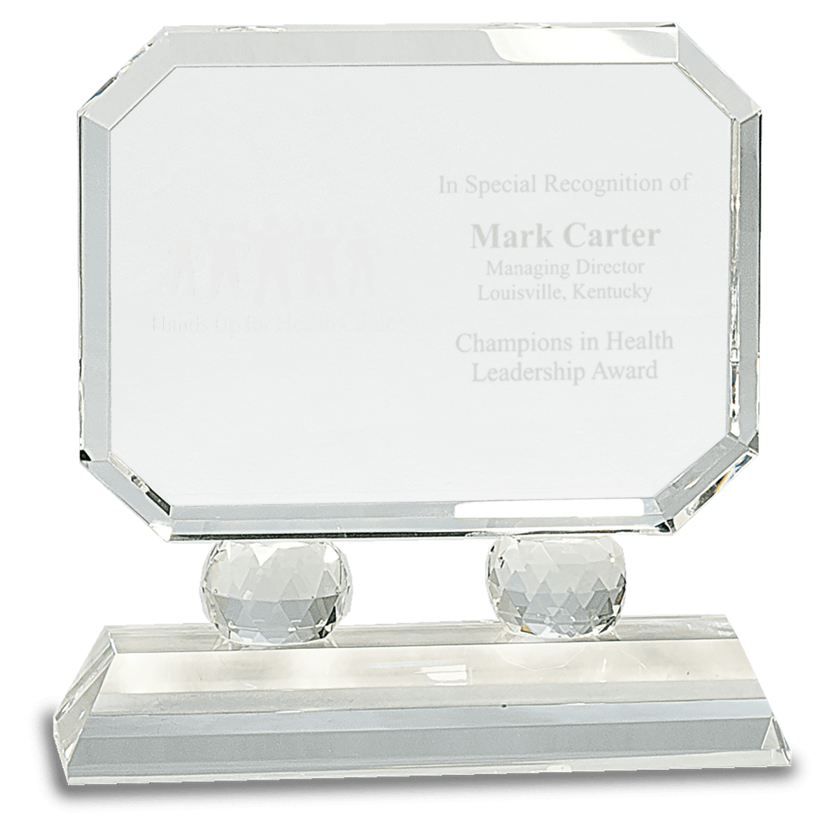 6" Rectangle Crystal on Pedestal Base