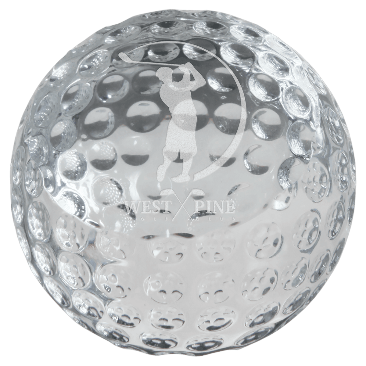 Crystal Golf Ball Paperweight — 2 3/8"
