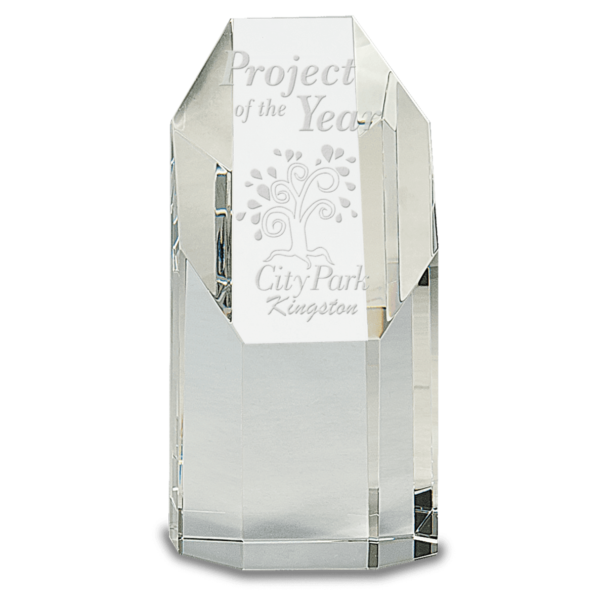 6 1/4" Clear Crystal Octagon Tower