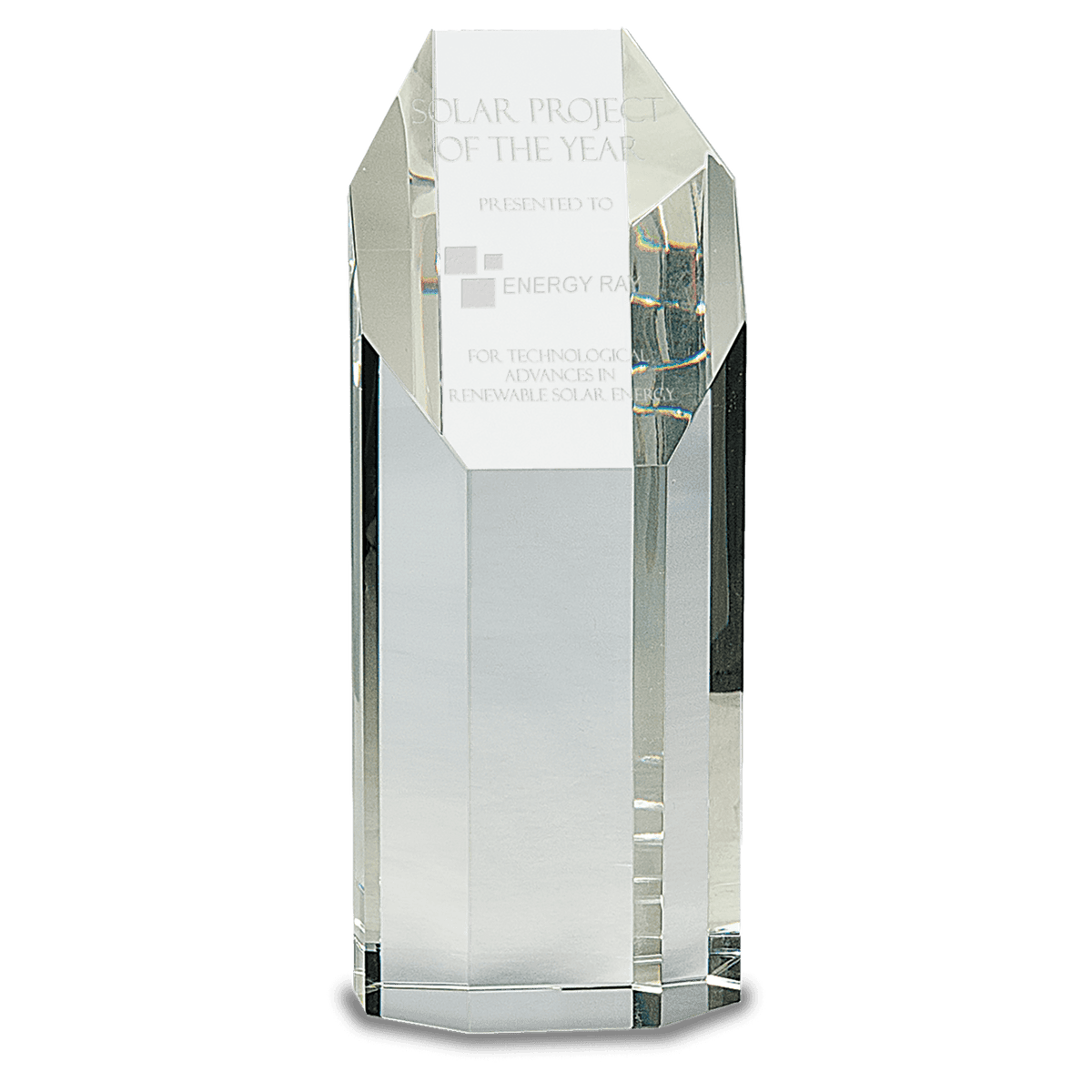 8" Clear Crystal Octagon Tower