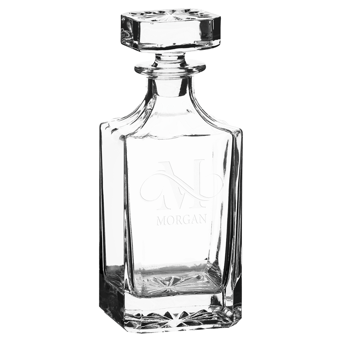 Polar Camel 750mL Square Glass Decanter in Black Gift Box with Printed Paper Sleeve