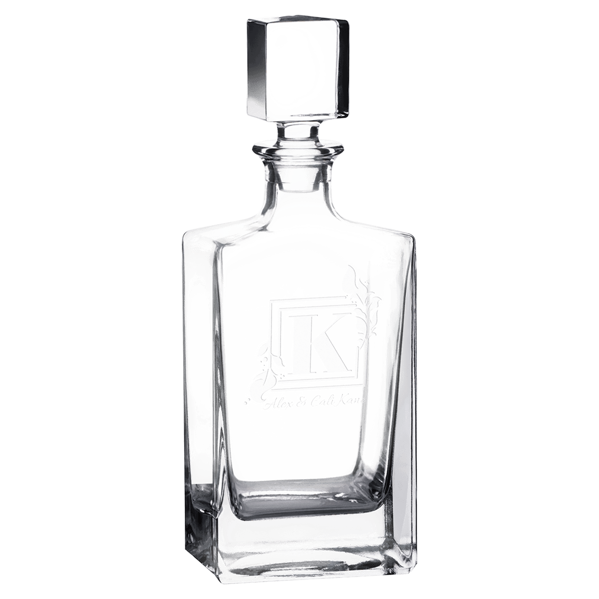 Polar Camel 810mL Rectangle Glass Decanter in Black Gift Box with Printed Paper Sleeve