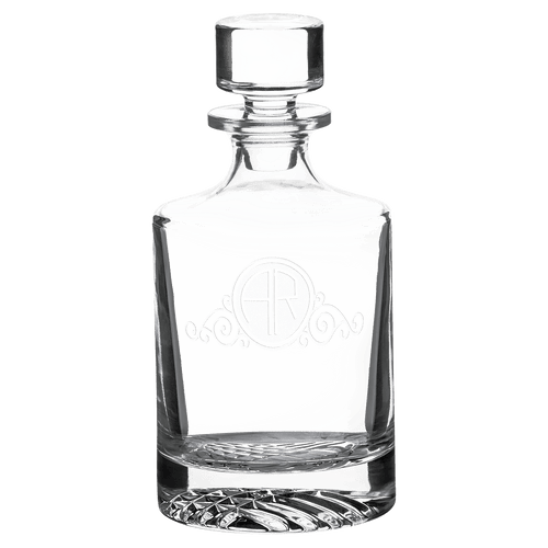 Polar Camel 850mL Round Glass Decanter in Black Gift Box with Printed Paper Sleeve