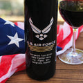 Air Force Etched Wine Bottle