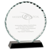 Facet Glass Award on Black Base — Shape and Size