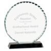 Facet Glass Award on Black Base — Shape and Size