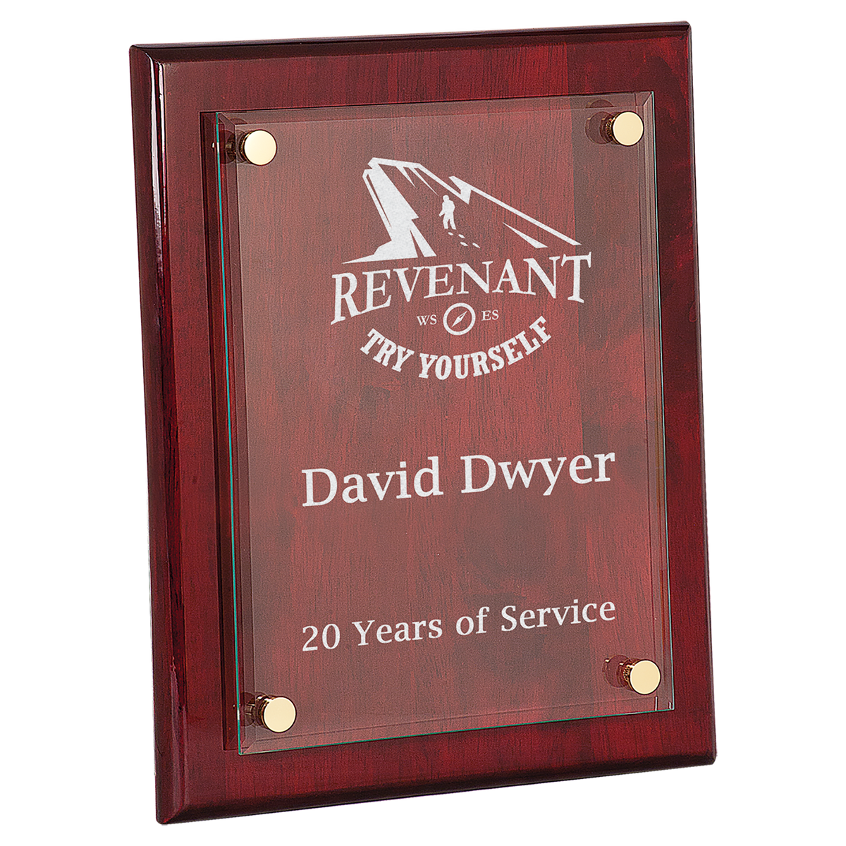 10 1/2" x 13" Piano Finish Floating Glass Plaque