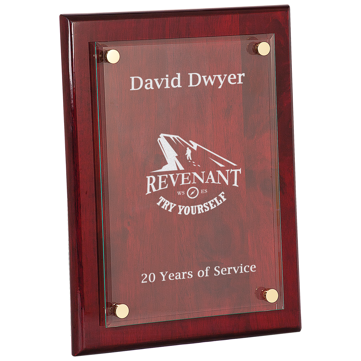9" x 12" Piano Finish Floating Glass Plaque