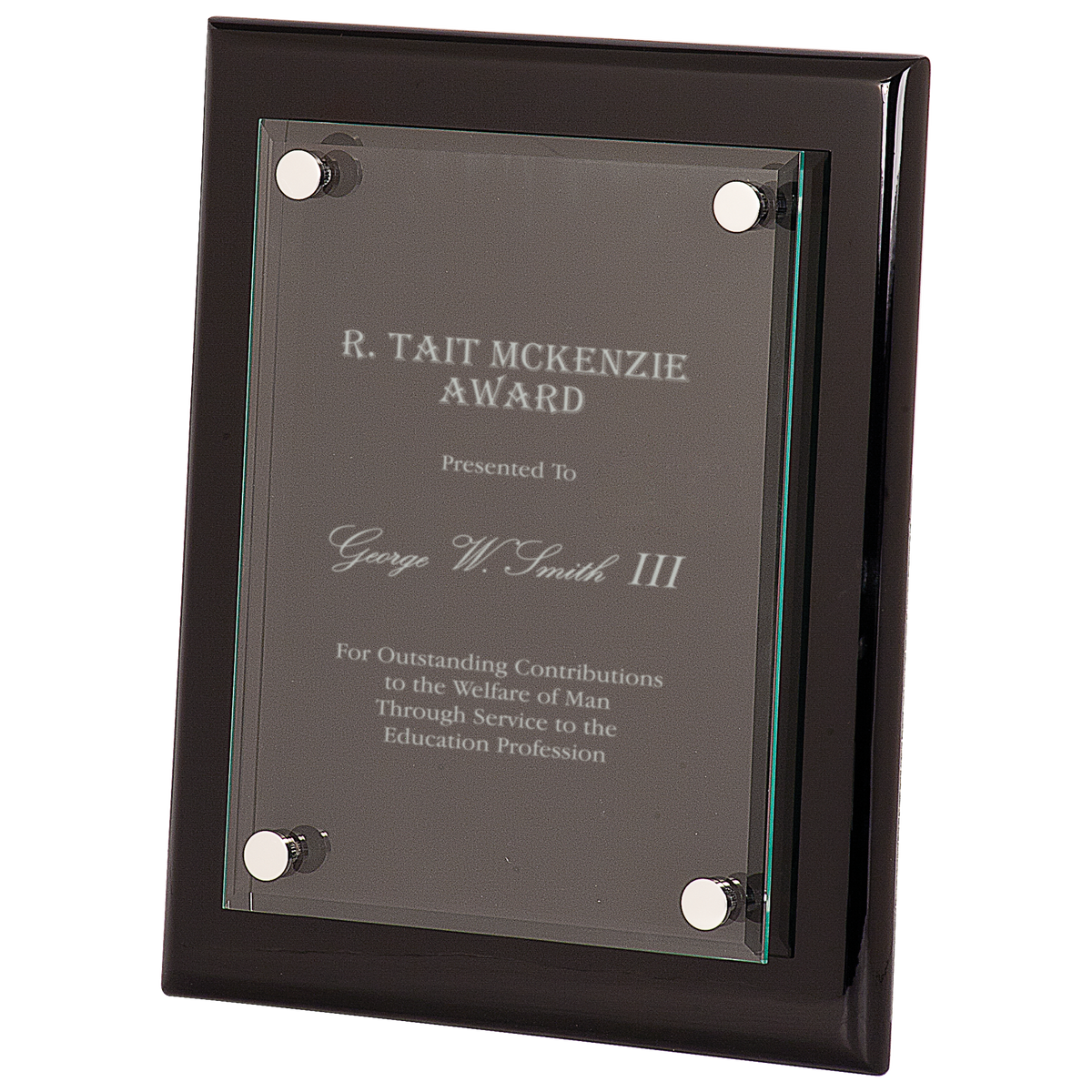 8" x 10" Piano Finish Floating Glass Plaque