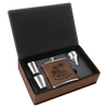 6 oz. Laserable Leatherette Flask Gift Set