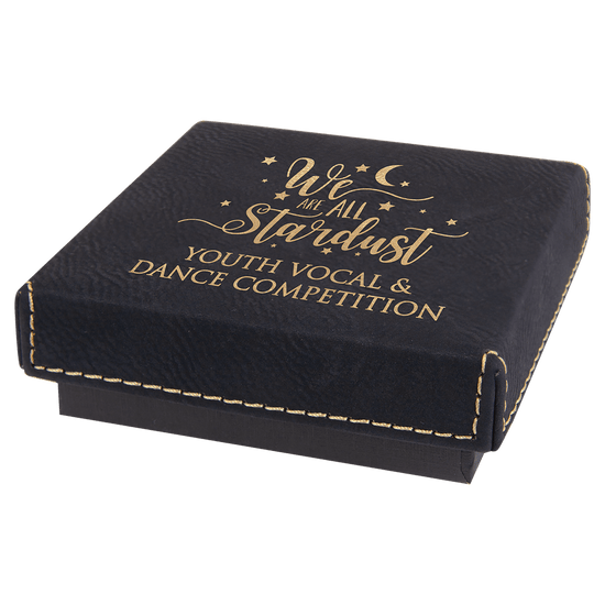 3 1/2" x 3 1/2" Medal Box with Laserable Leatherette Lid