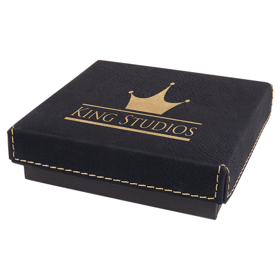 4" x 4" Medal Box with Laserable Leatherette Lid