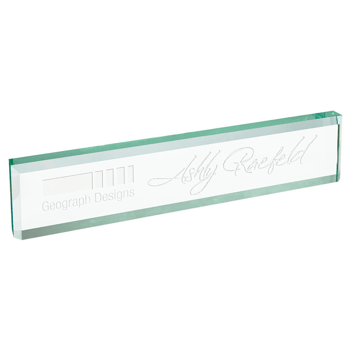 Jade Glass Desk Wedge — 10" x 2"