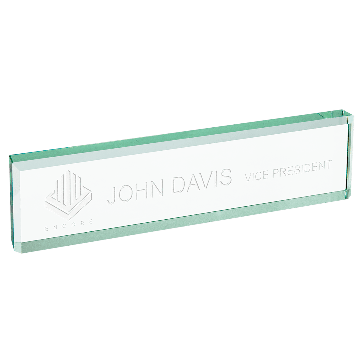 Jade Glass Desk Wedge — 8" x 2"