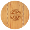 Round Bamboo Cutting Board with Butcher Block Inlay