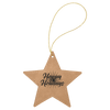 Laserable Leatherette Star Ornament with String