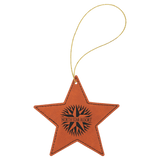 Rawhide Laserable Leatherette Star Ornament with Gold