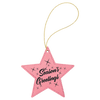 Laserable Leatherette Star Ornament with String