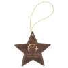 Laserable Leatherette Star Ornament with String