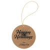 Laserable Leatherette Round Ornament with String