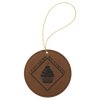 Laserable Leatherette Round Ornament with String