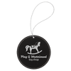 Laserable Leatherette Round Ornament with String