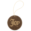 Laserable Leatherette Round Ornament with String