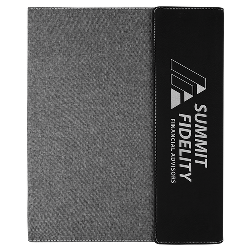 9 1/2" x 12" Canvas Portfolio with Leatherette Accent and Notepad