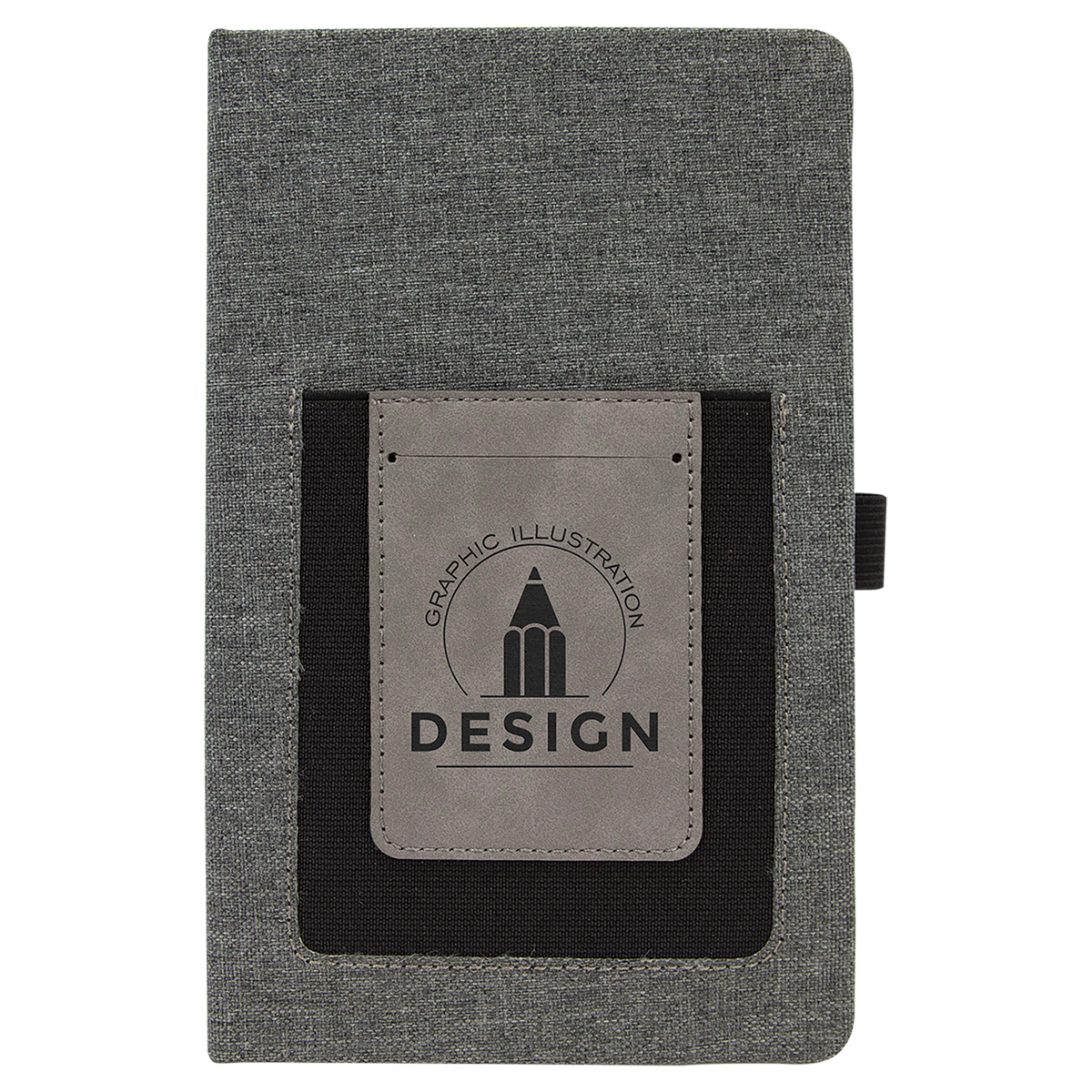 5 1/4" x 8 1/4" Laserable Leatherette Journal with Cell/Card Slot