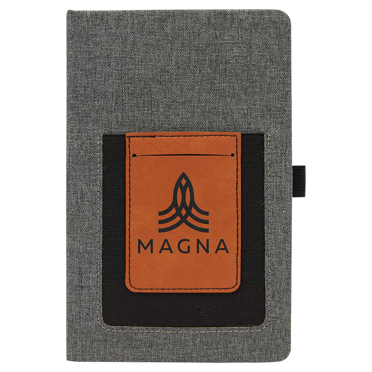 5 1/4" x 8 1/4" Laserable Leatherette Journal with Cell/Card Slot