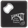 4" Square Leatherette Bottle Opener Coaster