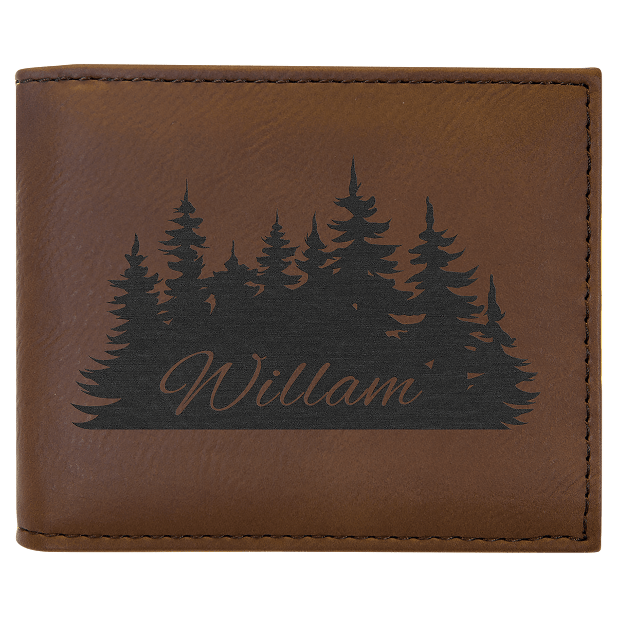 Laserable Leatherette Bi-Fold Wallet w/Flip ID Display