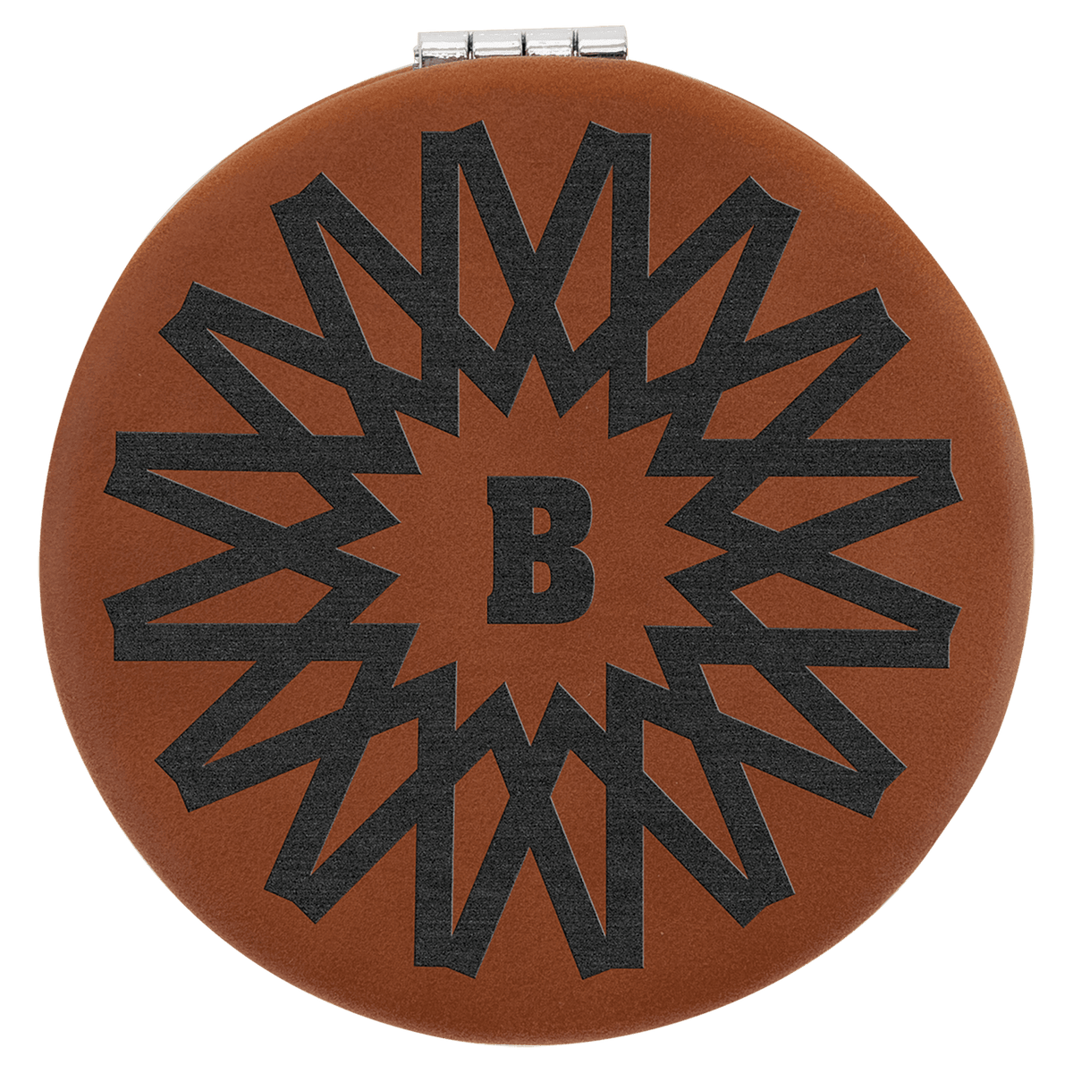 2 1/2" Laserable Leatherette Compact Mirror