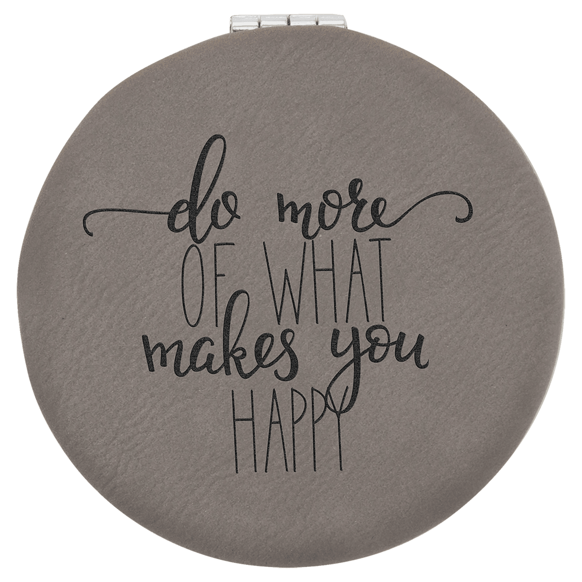 2 1/2" Laserable Leatherette Compact Mirror
