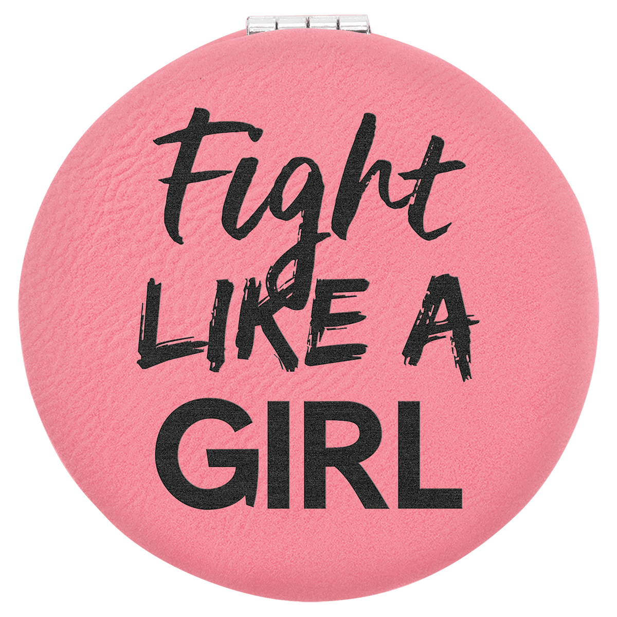 2 1/2" Laserable Leatherette Compact Mirror