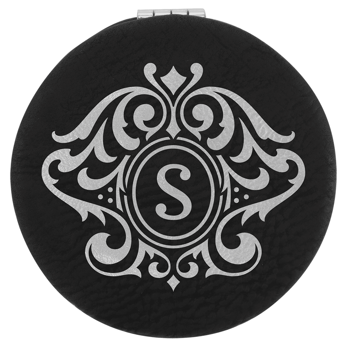 2 1/2" Laserable Leatherette Compact Mirror
