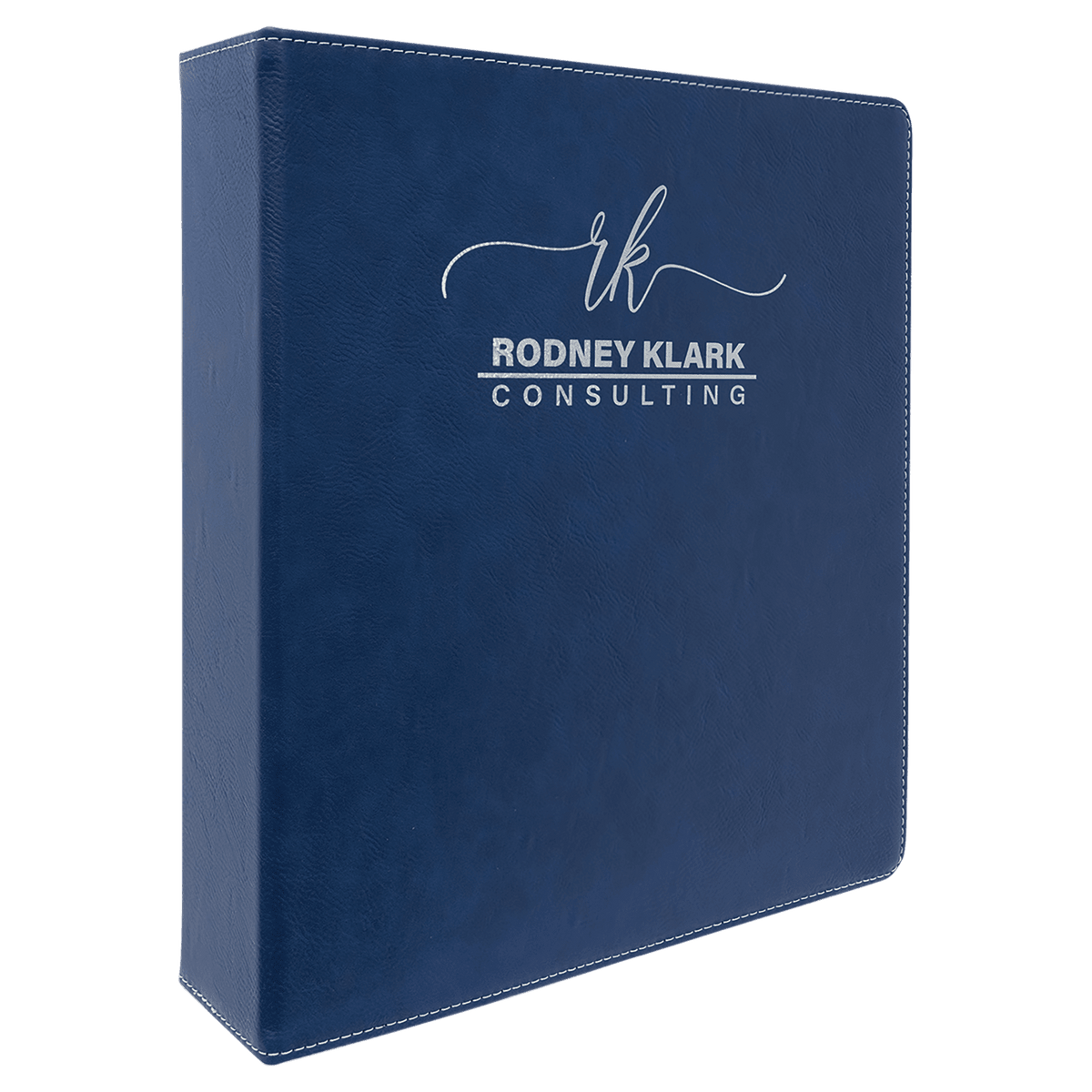 11" x 11 1/2" Laserable Leatherette 3 Ring Binder with 2" Slant D Rings