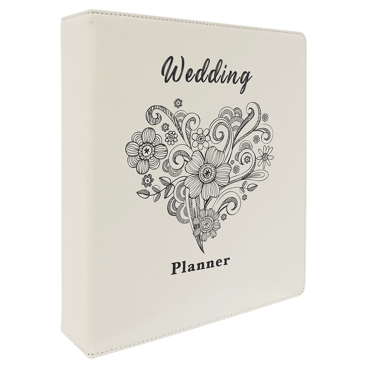 11" x 11 1/2" Laserable Leatherette 3 Ring Binder with 2" Slant D Rings