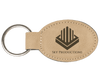 3" x 1 3/4" Laserable Leatherette Oval Keychain